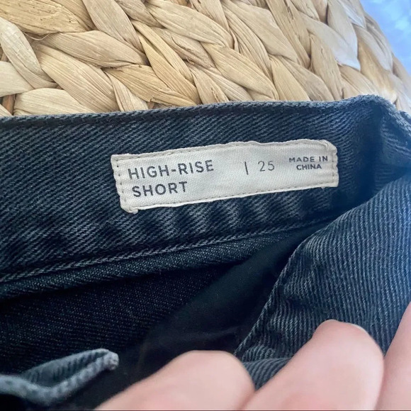 Bullhead Denim Co Distressed Black High Rise Mini Jean Short - Picture 5 of 8